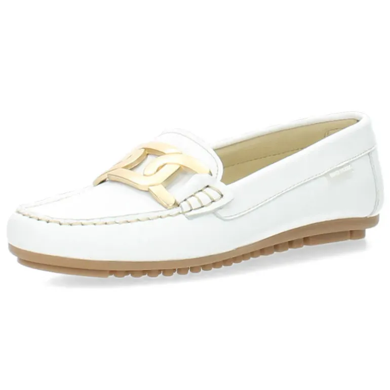 Witte mocassins
