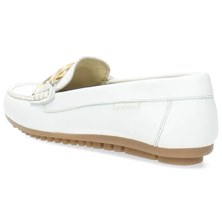 Witte mocassins