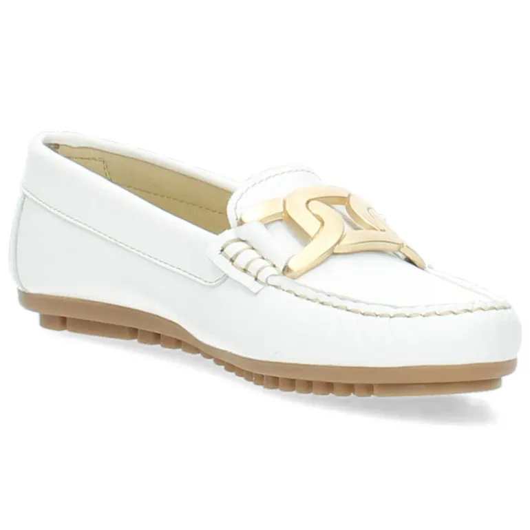 Witte mocassins