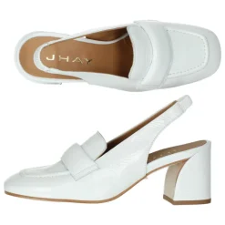 Witte mocassins op hak